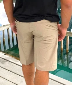 Men Nayked Apparel Bottoms>Men'S Khaki Hybrid Stretch Short