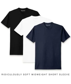 Men Nayked Apparel Shirts>Men'S 3Pk Ridiculously Soft Midweight Crew T-Shirt Favorites