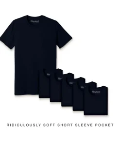 Men Nayked Apparel T-Shirts>Men'S 6Pk Ridiculously Soft 100% Cotton Pocket T-Shirt