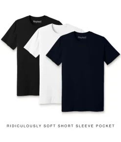 Men Nayked Apparel T-Shirts>Men'S 3Pk Ridiculously Soft 100% Cotton Pocket T-Shirt Favorites