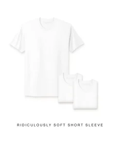 Men Nayked Apparel Shirts>Men'S 3Pk Ridiculously Soft Short Sleeve Crew Neck 100% Cotton T-Shirt