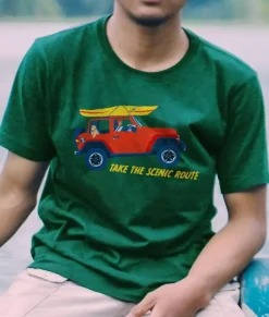 Men Nayked Apparel T-Shirts>Men'S Ridiculously Soft 100% Cotton Graphic Tee | Take The Scenic Route