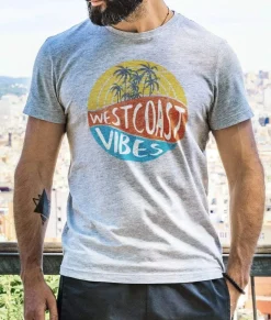 Men Nayked Apparel Shirts>Men'S Ridiculously Soft 100% Cotton Graphic Tee | West Coast Vibes