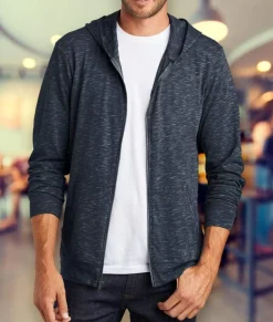 Men Nayked Apparel Outerwear>Men'S Ridiculously Soft Big Lightweight Full-Zip Hoodie