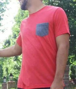 Men Nayked Apparel Shirts>Men'S Ridiculously Soft Contrast Pocket Short Sleeve Crew Neck T-Shirt