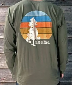 Men Nayked Apparel T-Shirts>Men'S Ridiculously Soft Cotton Long Sleeve Graphic Tee | Take A Hike