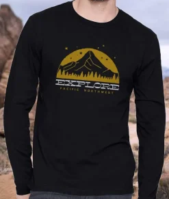 Men Nayked Apparel Shirts>Men'S Ridiculously Soft Cotton Long Sleeve Graphic Tee | Explore