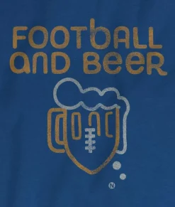 Men Nayked Apparel T-Shirts>Men'S Ridiculously Soft Cotton Long Sleeve Graphic Tee | Football And Beer