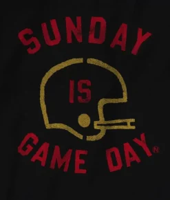 Men Nayked Apparel T-Shirts>Men'S Ridiculously Soft Cotton Long Sleeve Graphic Tee | Sunday Is Game Day