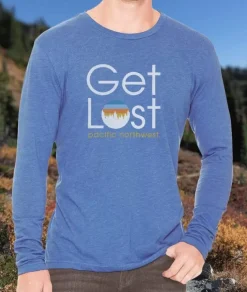 Men Nayked Apparel T-Shirts>Men'S Ridiculously Soft Lightweight Long Sleeve Graphic Tee | Get Lost