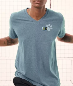 Men Nayked Apparel T-Shirts>Men'S Ridiculously Soft Lightweight V-Neck Graphic Tee | Luv Paw Print