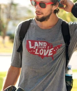 Men Nayked Apparel Shirts>Men'S Ridiculously Soft Lightweight Graphic Tee | Land That I Love