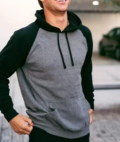 Men Nayked Apparel Workout Wear>Men'S Ridiculously Soft Midweight Raglan Colorblocked Hooded Sweatshirt