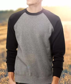 Men Nayked Apparel Workout Wear>Men'S Ridiculously Soft Midweight Raglan Colorblocked Pullover