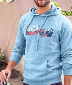 Men Nayked Apparel Hoodies & Sweatshirts>Men'S Ridiculously Soft Midweight Raglan Hooded Graphic Sweatshirt | Honor And Remember