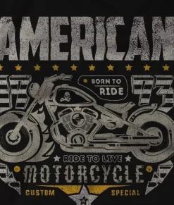 Men Nayked Apparel Shirts>Men'S Ridiculously Soft Midweight Sueded Graphic Tee | American Motorcycles