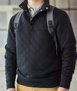 Men Nayked Apparel Shirts>Men'S Ridiculously Soft Quilted Snap Pullover
