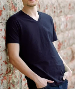 Men Nayked Apparel Shirts>Men'S Ridiculously Soft Short Sleeve V-Neck 100% Cotton Shirt