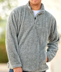 Men Nayked Apparel Shirts>Men'S Ridiculously Soft Shag Sherpa Quarter-Zip Pullover