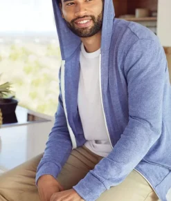 Men Nayked Apparel Hoodies & Sweatshirts>Men'S Ridiculously Soft Vintage Recycled Full-Zip Hooded T-Shirt