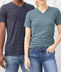 Men Nayked Apparel T-Shirts>Men'S Short Sleeve Slub Jersey V-Neck T-Shirt