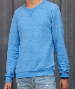 Men Nayked Apparel Hoodies & Sweatshirts>Men'S Soft Snow Heather French Terry Raglan Pullover Sweatshirt