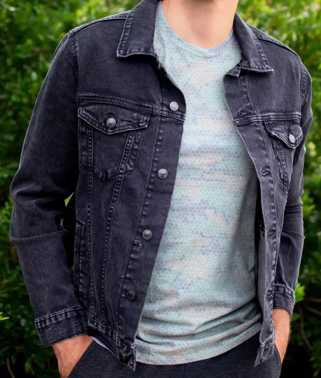 Men Nayked Apparel Shirts>Men'S Soft Vintage Denim Jacket