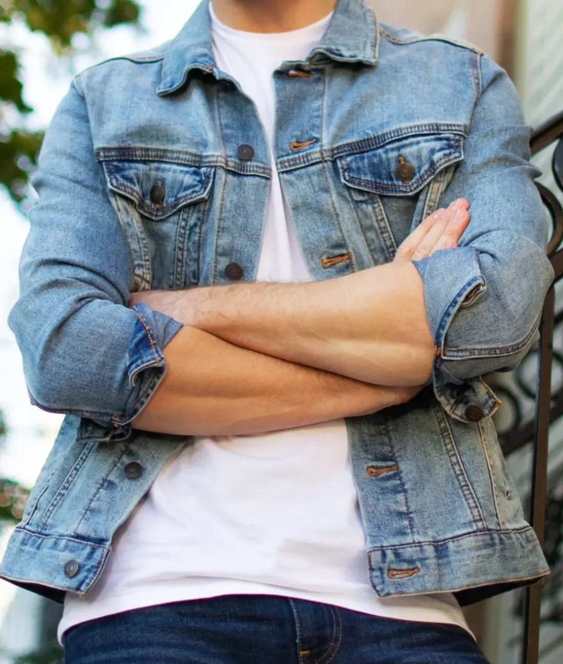 Men Nayked Apparel Outerwear>Men'S Soft Vintage Denim Jacket