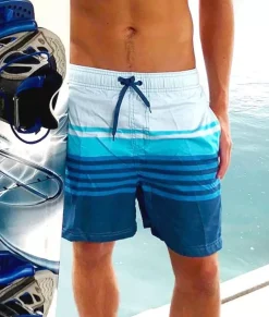Men Nayked Apparel Bottoms>Men'S Stripe Volley Swim Short/Discontinued