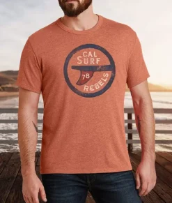 Men Nayked Apparel Shirts>Men'S Vintage Graphic Crew Neck T-Shirt | Surf Rebels