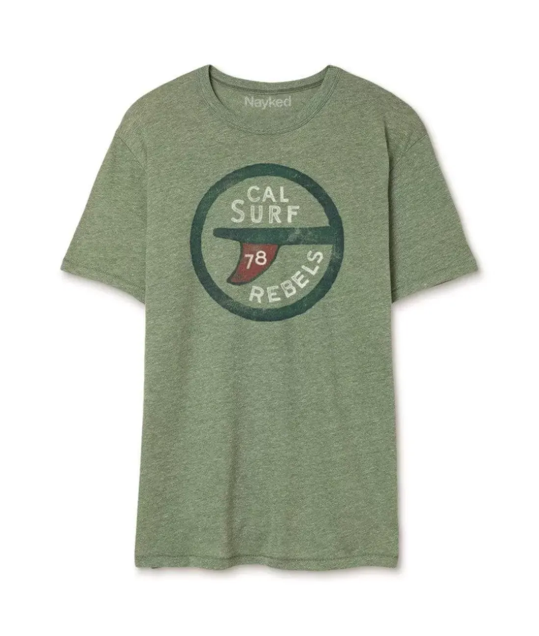Men Nayked Apparel Shirts>Men'S Vintage Graphic Crew Neck T-Shirt | Surf Rebels