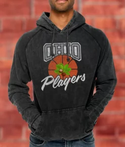 Men Nayked Apparel Shirts>Men'S Vintage Raglan Graphic Hoodie | Ohio Players (Buckeye Leaf)