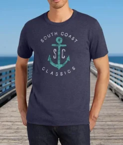 Men Nayked Apparel T-Shirts>Men'S Vintage Soft Cotton Poly Graphic T-Shirt | Sc Anchor