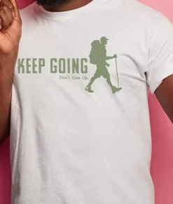 Men Nayked Apparel T-Shirts>Ridiculously Soft Big Graphic T-Shirt | Keep Going With Hiker