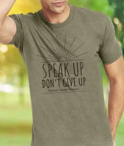 Men Nayked Apparel T-Shirts>Ridiculously Soft Crew Neck Graphic T-Shirt | Speak Up Don'T Give Up Front Graphic
