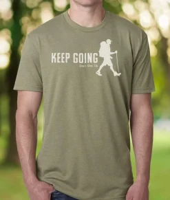 Men Nayked Apparel T-Shirts>Ridiculously Soft Crew Neck Graphic T-Shirt | Keep Going With Hiker