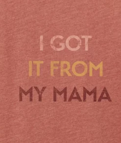 Women Nayked Apparel T-Shirts>Ridiculously Soft Heather Sueded Graphic Tee | I Got It From My Mama