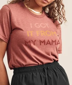 Men Nayked Apparel Shirts>Ridiculously Soft Heather Sueded Graphic Tee | I Got It From My Mama