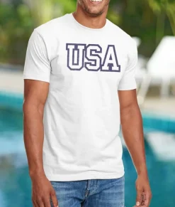 Men Nayked Apparel T-Shirts>Ridiculously Soft Men'S Usa Text Shirt
