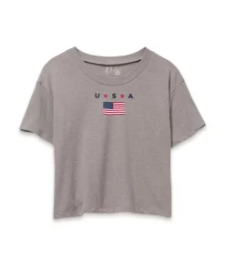 Women Nayked Apparel T-Shirts>Ridiculously Soft Women'S Cropped Flag Tee