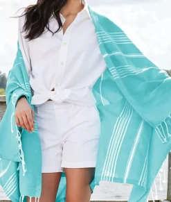 Women Nayked Apparel Accessories>Soft Striped Summer Throw