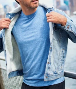 Women Nayked Apparel Outerwear>Unisex Soft Sherpa Lined Vintage Denim Jacket