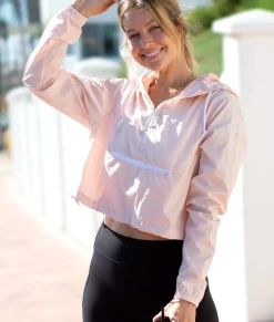 Women Nayked Apparel Athleisure>Women'S Lightweight Pullover Cropped Windbreaker