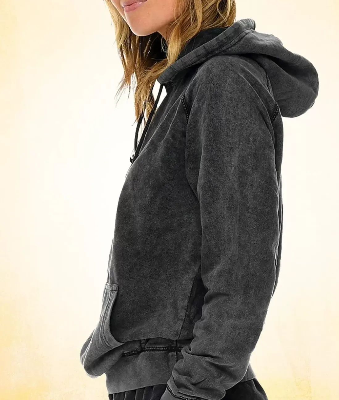 Women Nayked Apparel Tops>Women'S Oversized Vintage Fleece Raglan Hoodie