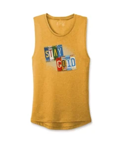 Women Nayked Apparel Tops>Women'S Ridiculously Soft Festival Graphic Muscle Tank | Stay Gold