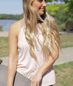 Women Nayked Apparel Tops>Women'S Ridiculously Soft Lightweight Flowy High Neck Tank Top