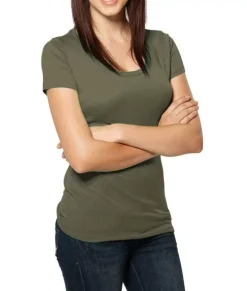 Women Nayked Apparel Tops>Women'S Ridiculously Soft Lightweight Deep Scoop-Neck T-Shirt