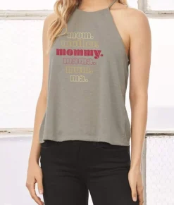 Women Nayked Apparel Tank Tops>Women'S Ridiculously Soft High Neck Graphic Tank | Mommy