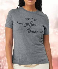 Women Nayked Apparel T-Shirts>Women'S Ridiculously Soft Midweight Graphic Tee | Fueled By Coffee And Chaos