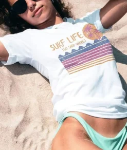 Women Nayked Apparel T-Shirts>Women'S Ridiculously Soft 100% Cotton Graphic Tee | Surf Life
